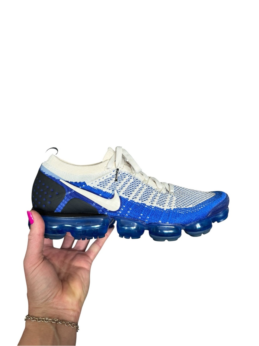 Nike Air VaporMax Flyknit Blue White Running Shoes Men’s 11.5 Triple Blue